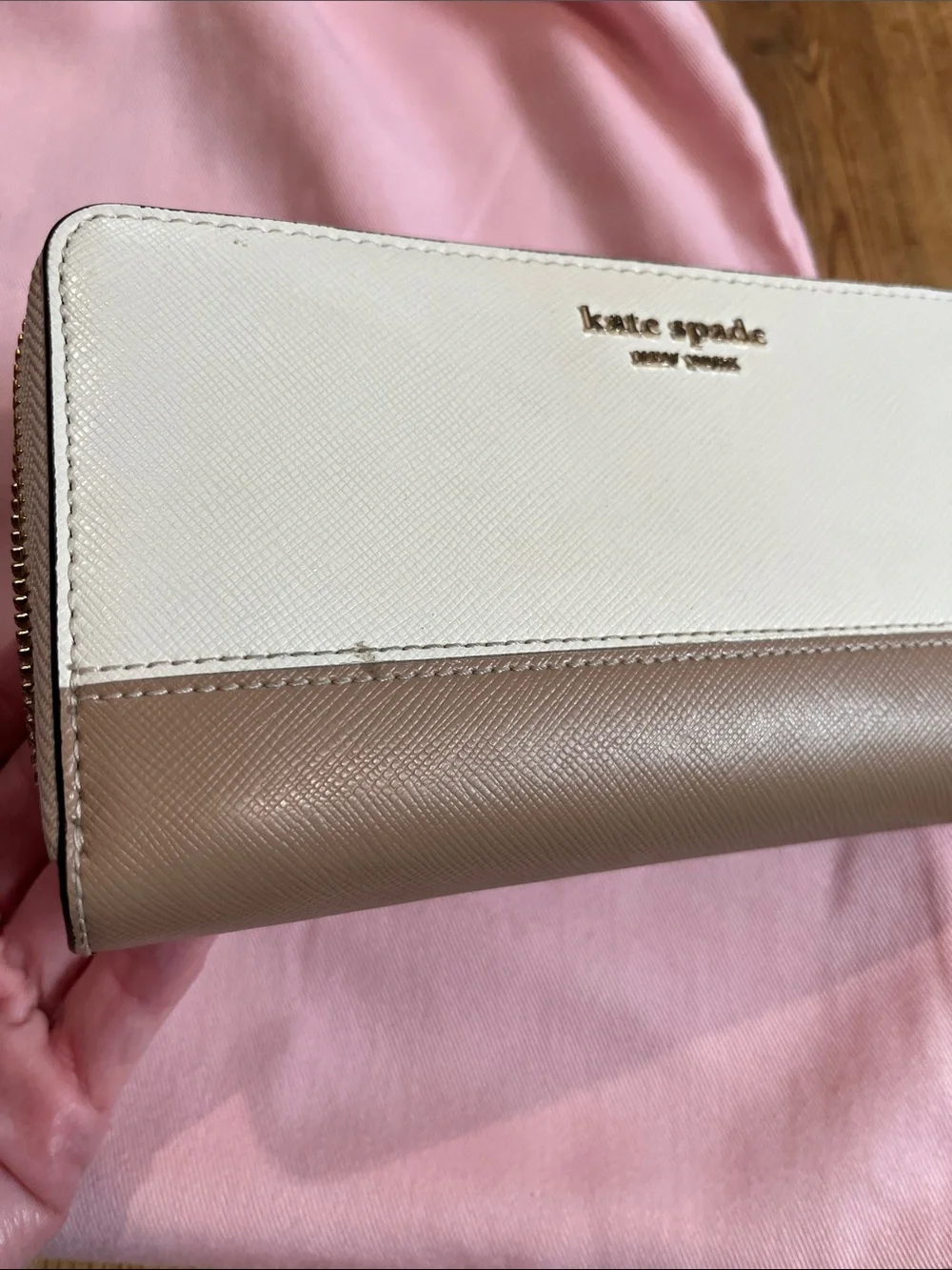 KATE SPADE Pocketbook Purse & Matching Wallet Pebbled Leather Tri-Color